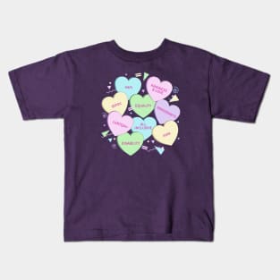 80s Inclusion Valentine's Hearts Kids T-Shirt